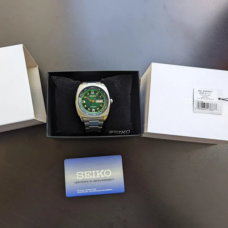 Seiko Recraft Automatic Green Dial Men's Watch- SNKM97